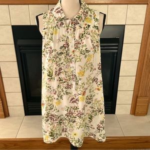 Cupid Multi-Color Floral Collared Tank Top/Dress, Women’s Sz S/P